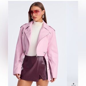 Fashion Nova Cropped Moto Jacket